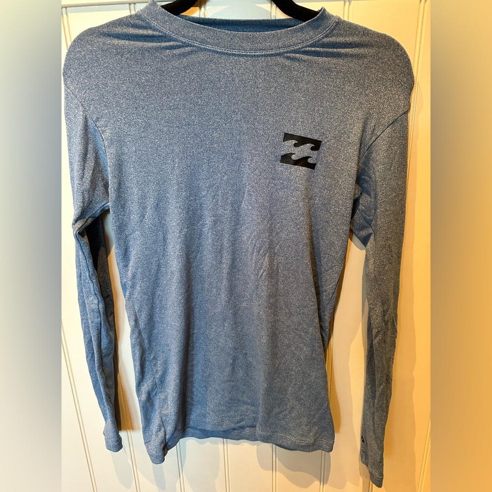 BILLABONG Mens SIZE Small Grey & Black Long Sleeve Tee Shirt